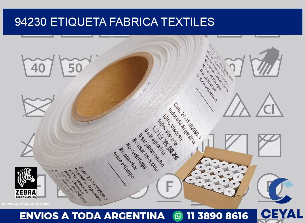 94230 etiqueta fabrica textiles