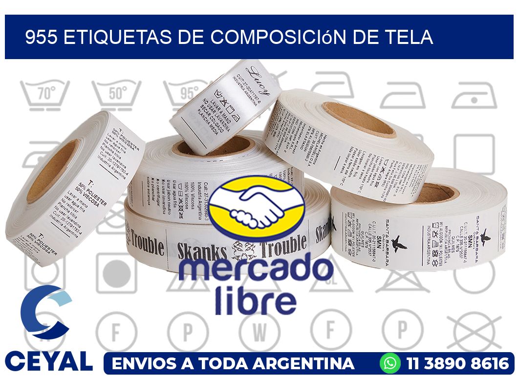 955 Etiquetas de Composición de Tela