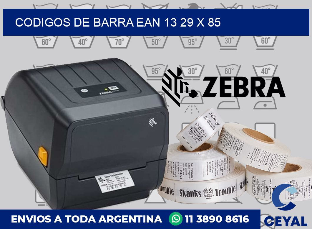 Codigos de barra EAN 13 29 x 85