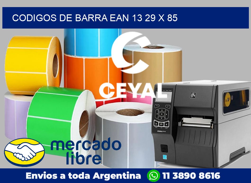 Codigos de barra EAN 13 29 x 85
