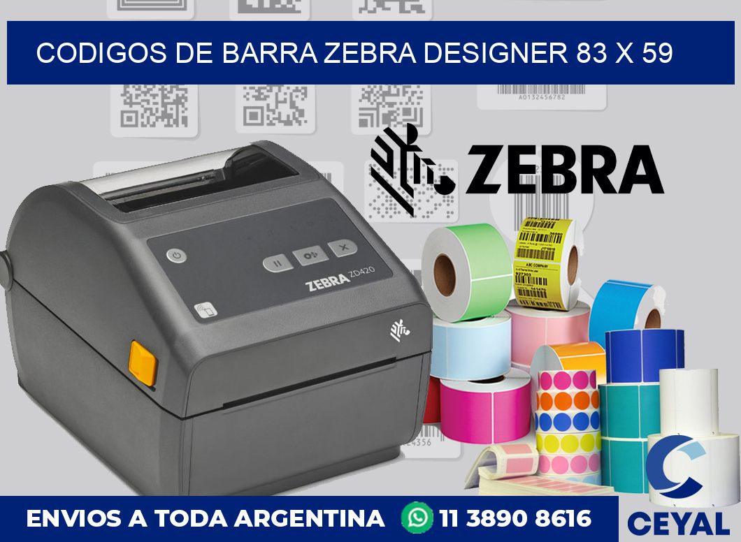 Codigos de barra Zebra designer 83 x 59