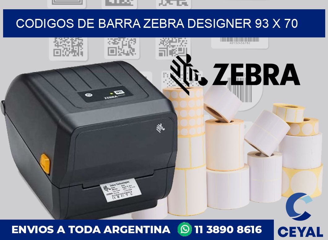Codigos de barra Zebra designer 93 x 70