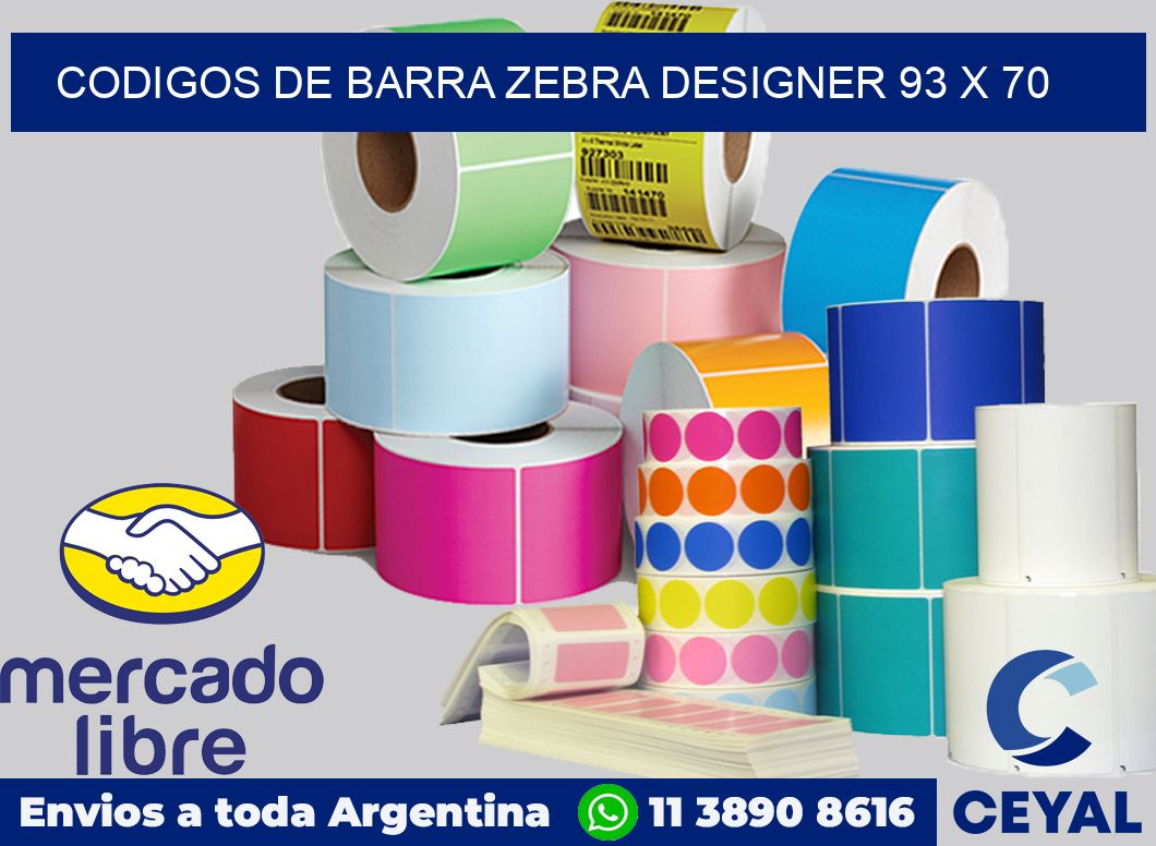 Codigos de barra Zebra designer 93 x 70