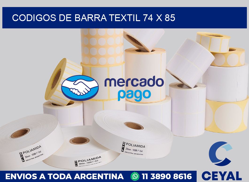Codigos de barra textil 74 x 85