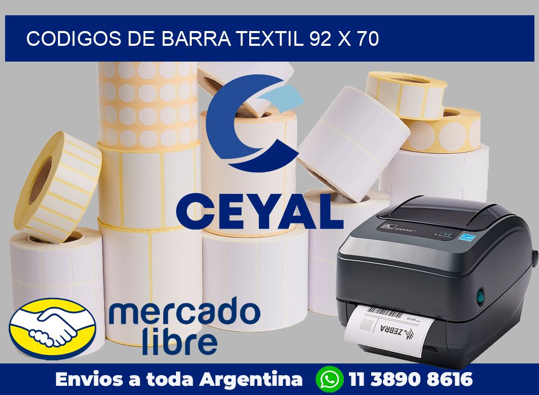 Codigos de barra textil 92 x 70