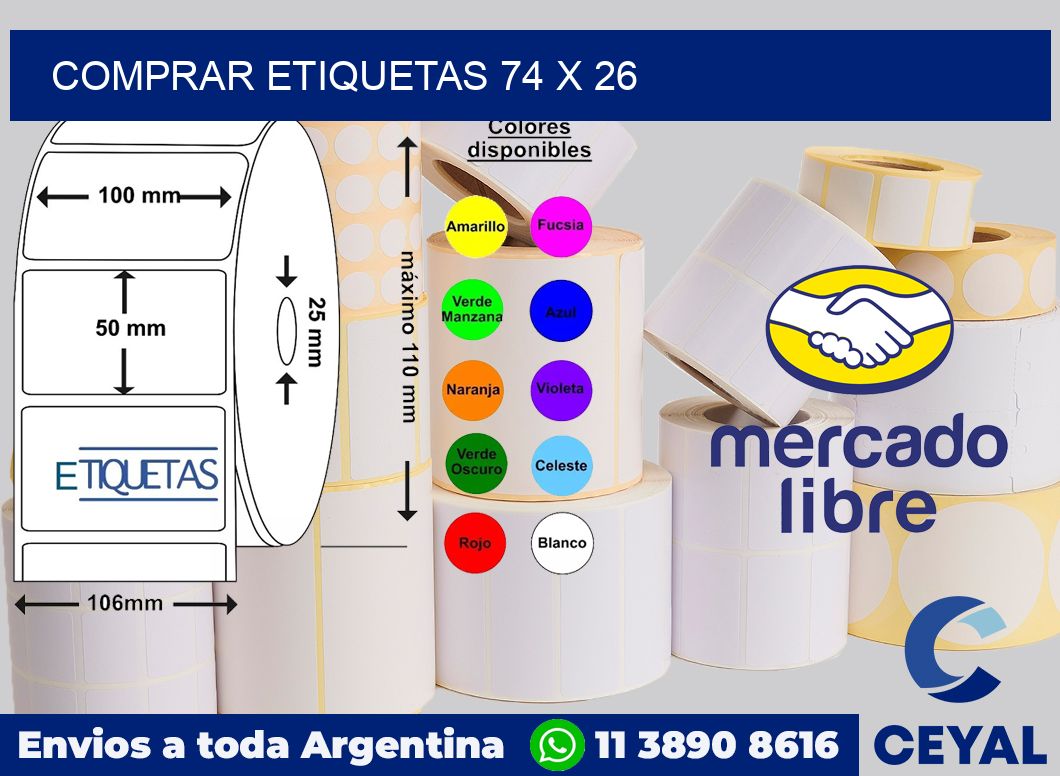 Comprar etiquetas 74 x 26