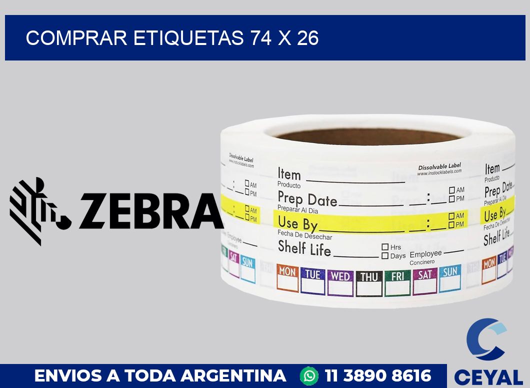 Comprar etiquetas 74 x 26