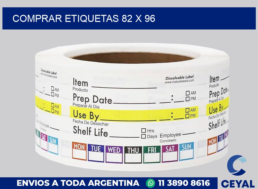 Comprar etiquetas 82 x 96