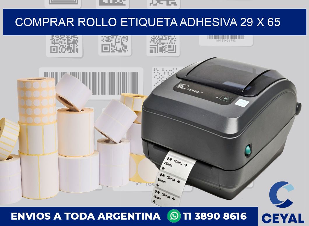 Comprar rollo etiqueta adhesiva 29 x 65
