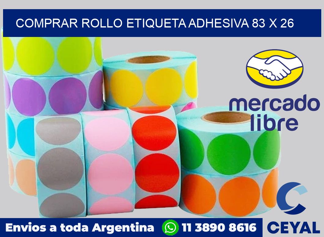 Comprar rollo etiqueta adhesiva 83 x 26