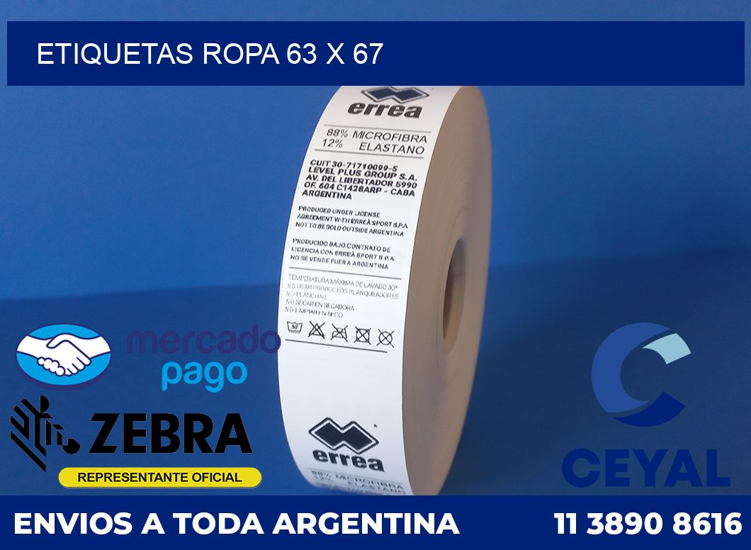 Etiquetas ropa 63 x 67