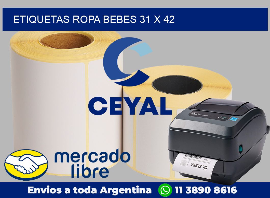 Etiquetas ropa bebes 31 x 42