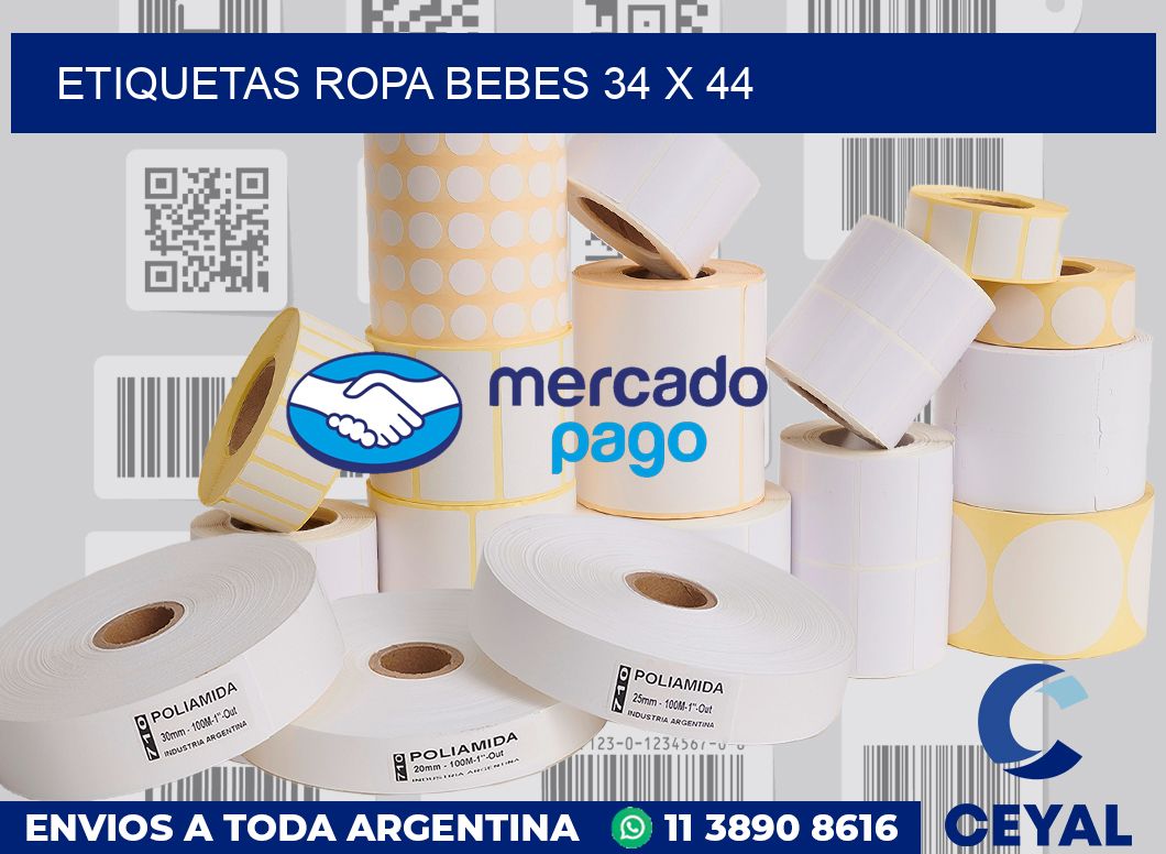 Etiquetas ropa bebes 34 x 44