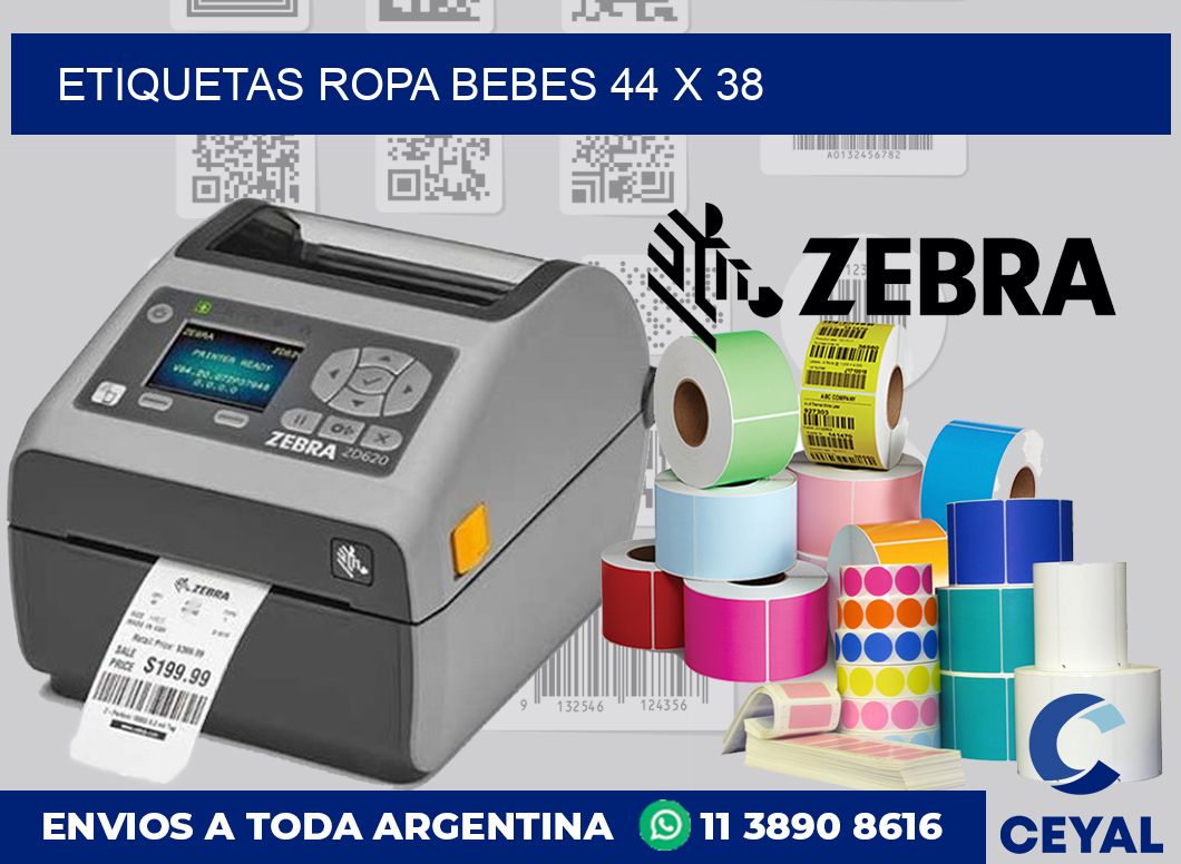 Etiquetas ropa bebes 44 x 38