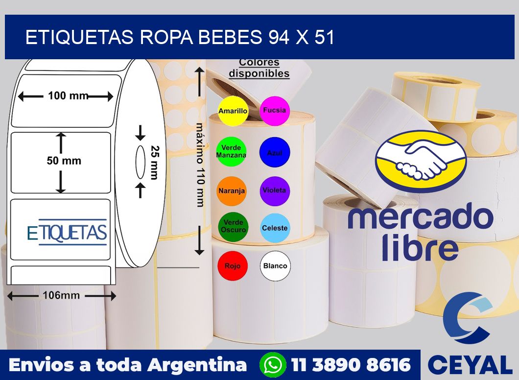 Etiquetas ropa bebes 94 x 51