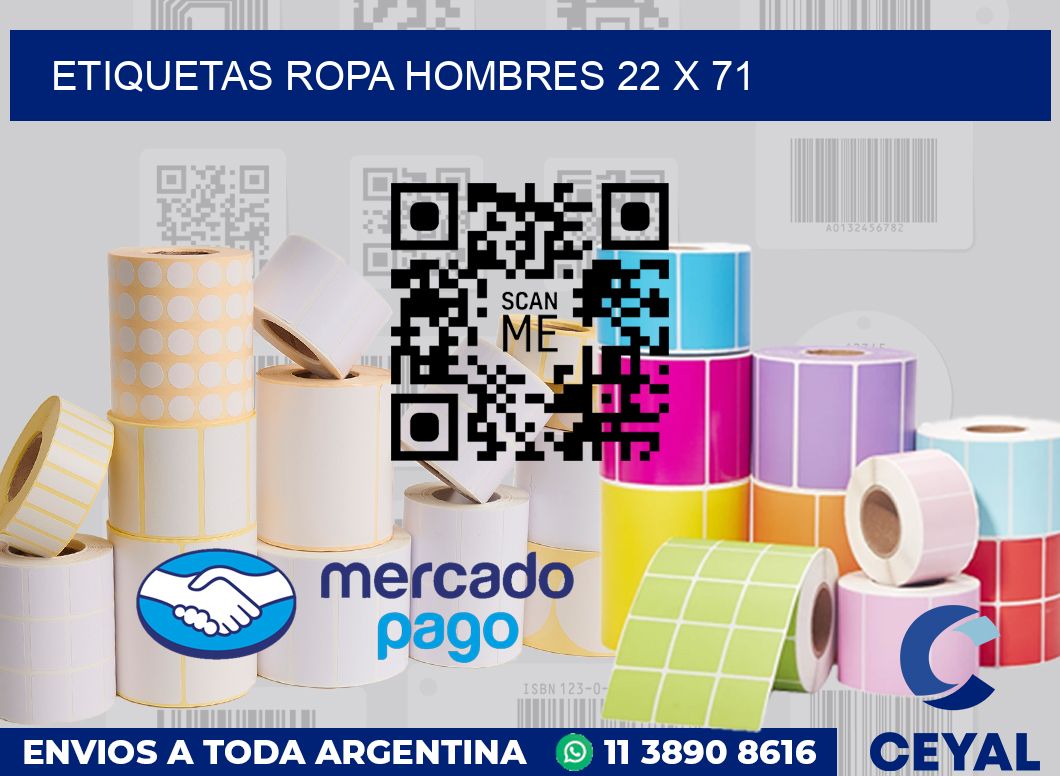 Etiquetas ropa hombres 22 x 71