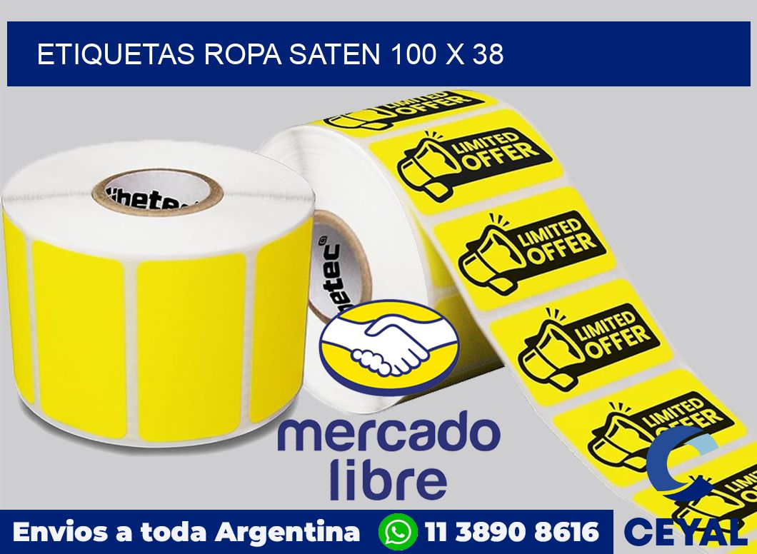 Etiquetas ropa saten 100 x 38