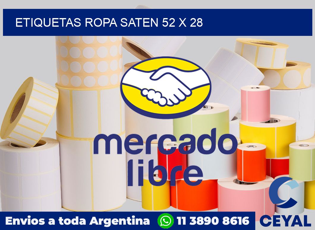 Etiquetas ropa saten 52 x 28