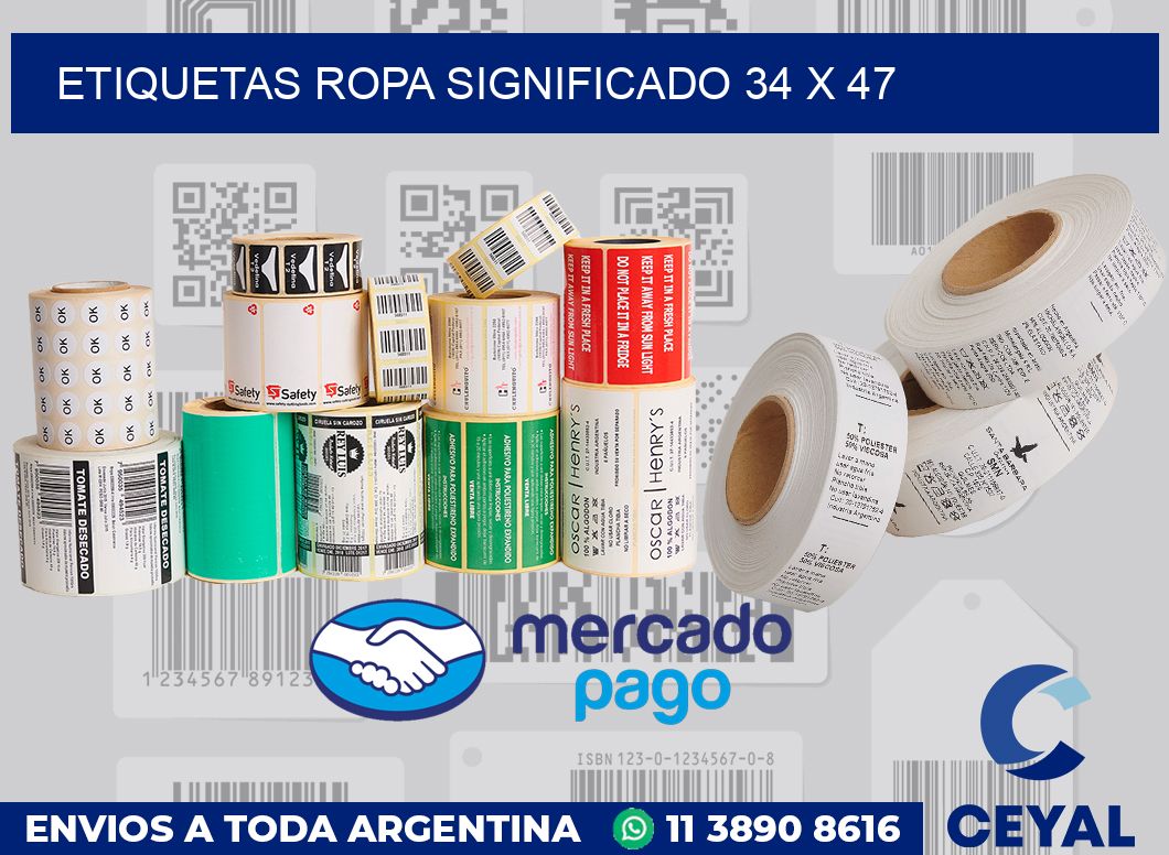 Etiquetas ropa significado 34 x 47