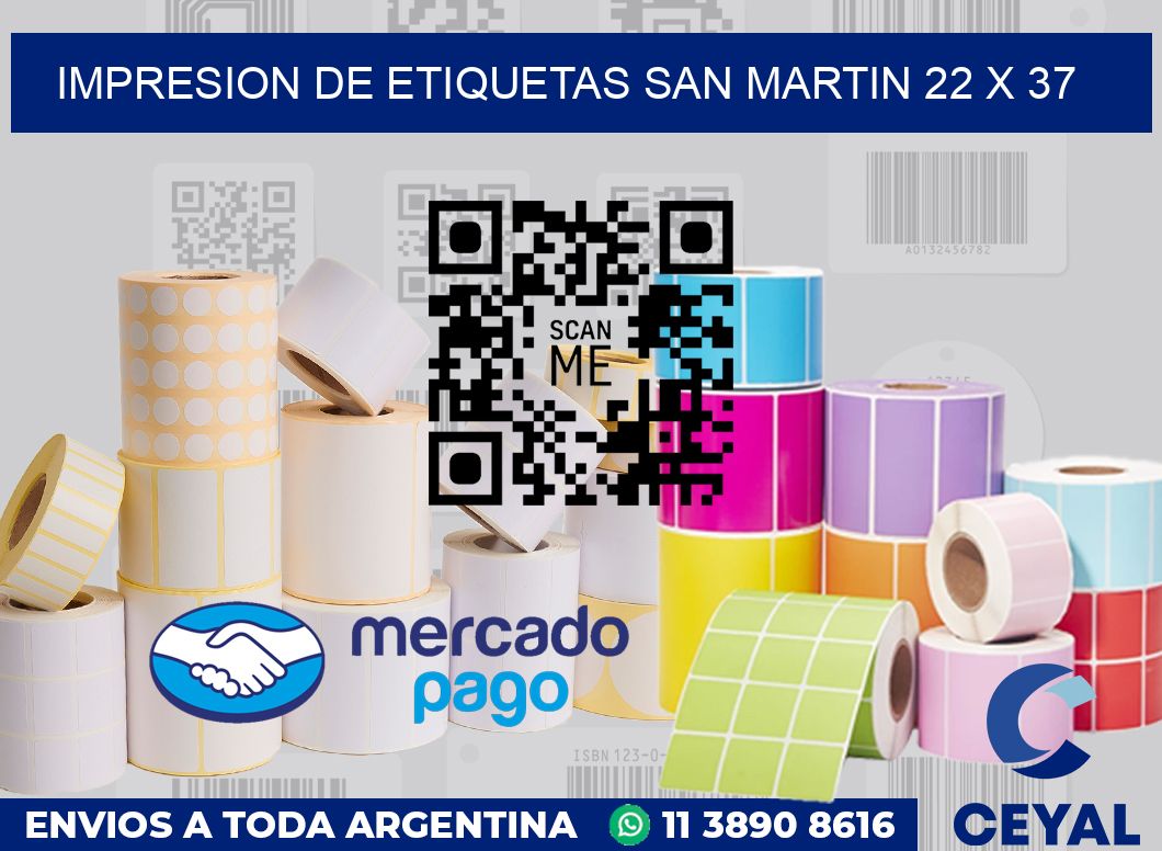 Impresion de etiquetas San Martin 22 x 37