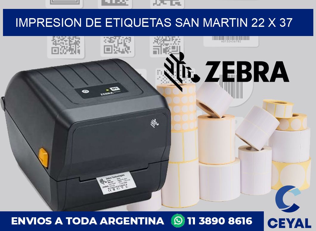 Impresion de etiquetas San Martin 22 x 37
