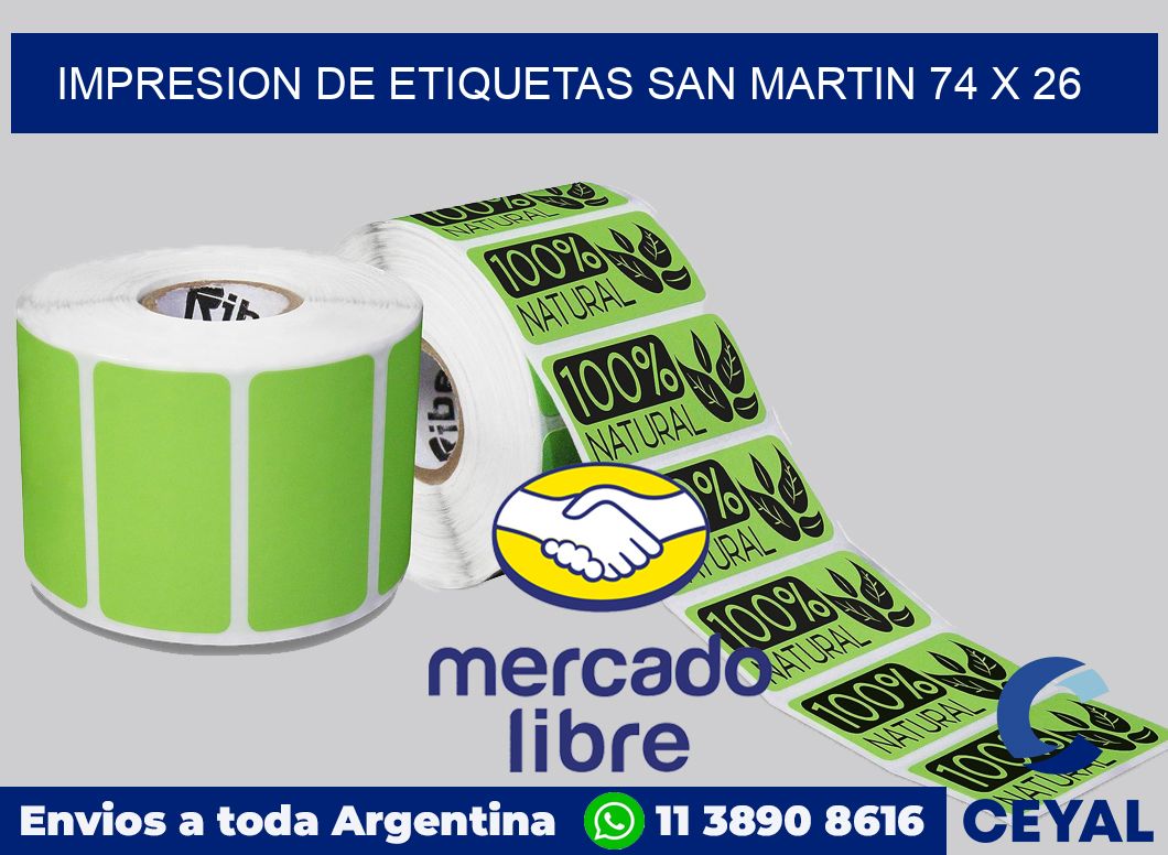 Impresion de etiquetas San Martin 74 x 26
