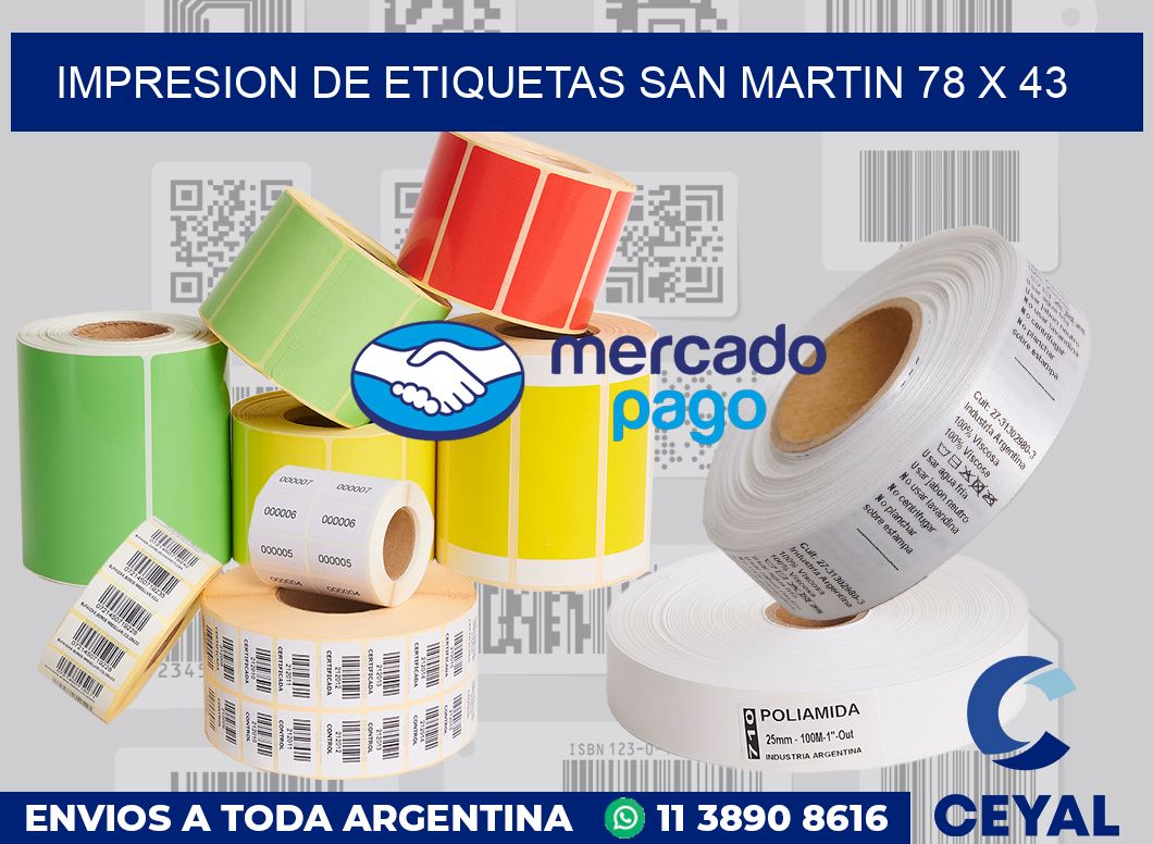 Impresion de etiquetas San Martin 78 x 43