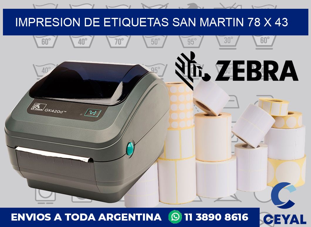 Impresion de etiquetas San Martin 78 x 43