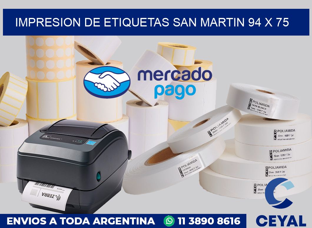 Impresion de etiquetas San Martin 94 x 75