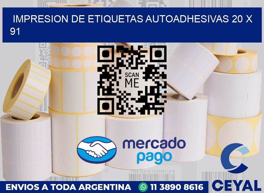 Impresion de etiquetas autoadhesivas 20 x 91