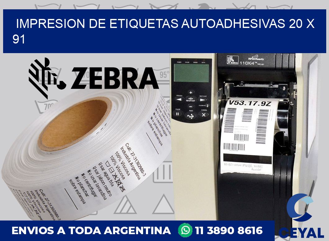 Impresion de etiquetas autoadhesivas 20 x 91