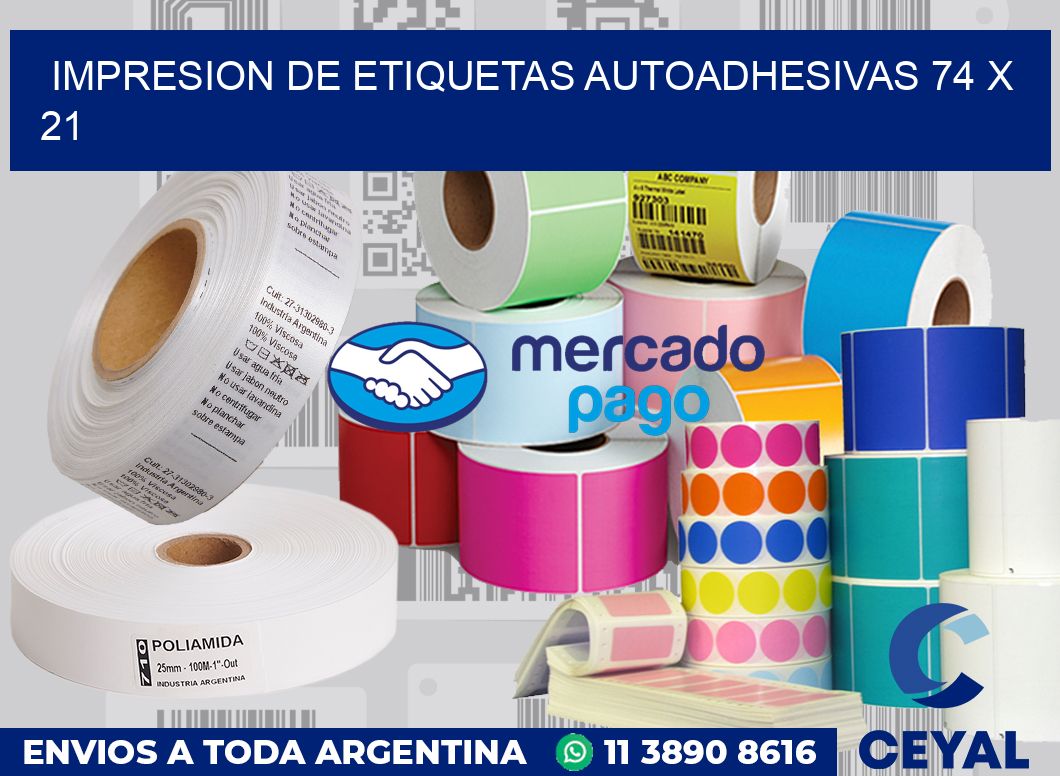 Impresion de etiquetas autoadhesivas 74 x 21