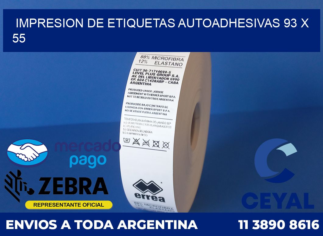 Impresion de etiquetas autoadhesivas 93 x 55