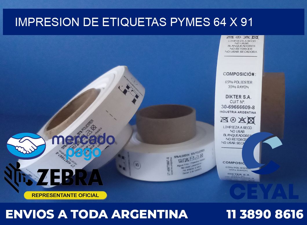 Impresion de etiquetas pymes 64 x 91