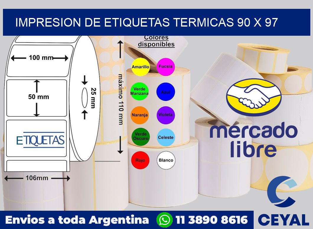 Impresion de etiquetas termicas 90 x 97