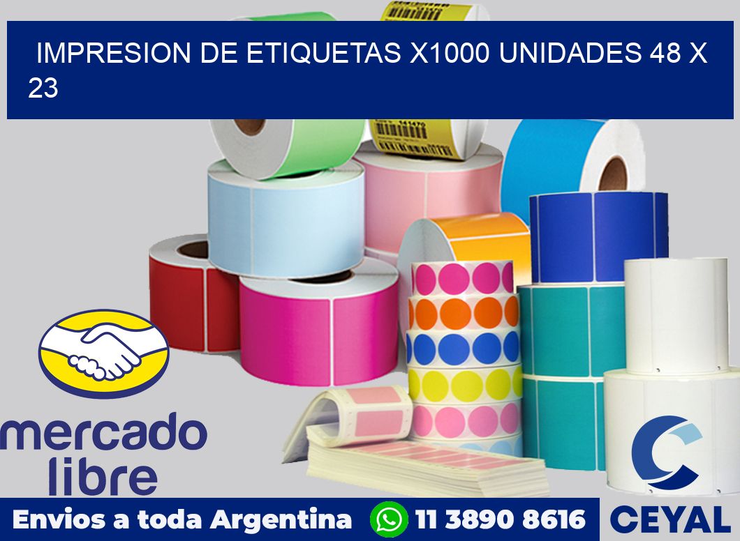 Impresion de etiquetas x1000 unidades 48 x 23