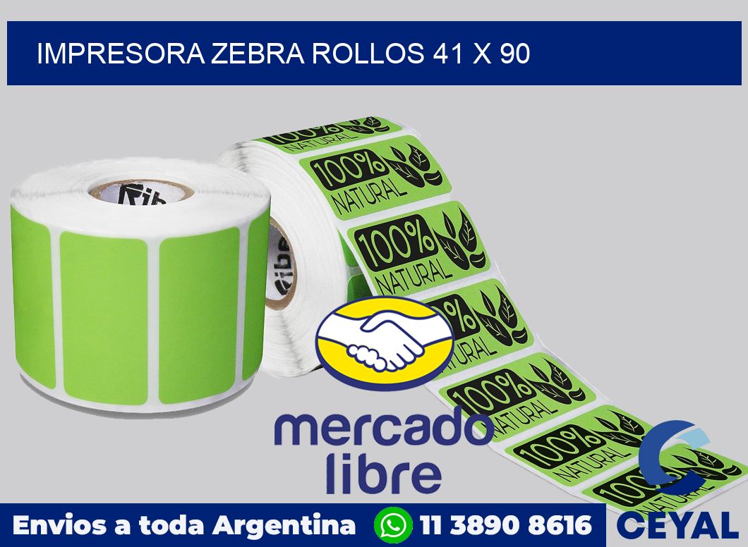 Impresora Zebra rollos 41 x 90
