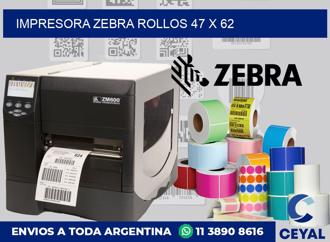 Impresora Zebra rollos 47 x 62