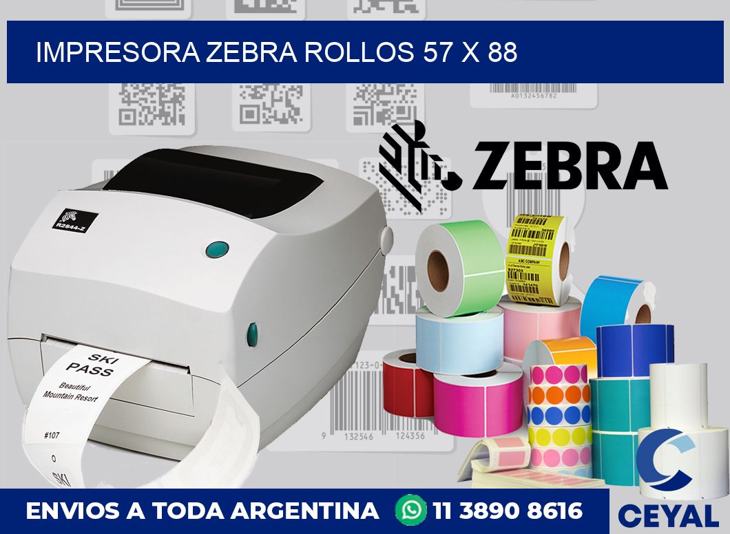 Impresora Zebra rollos 57 x 88