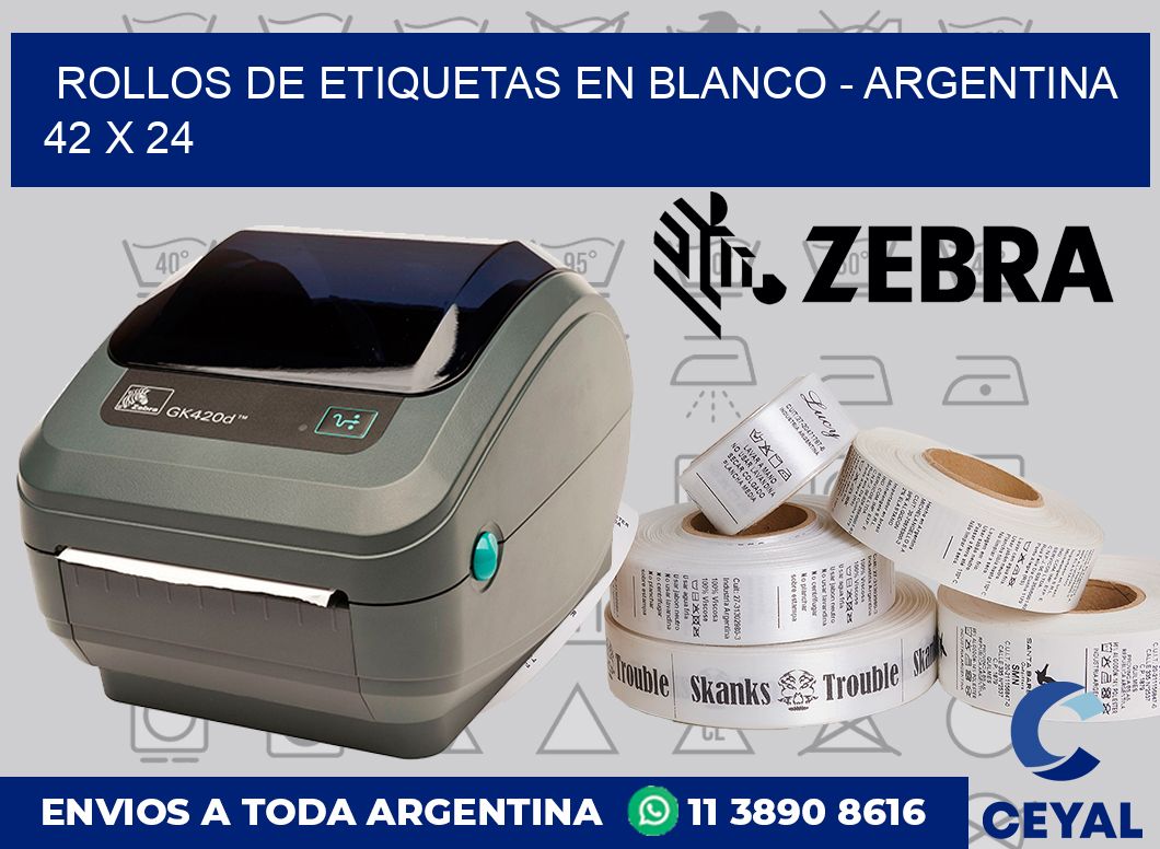 Rollos de etiquetas en blanco - Argentina 42 x 24