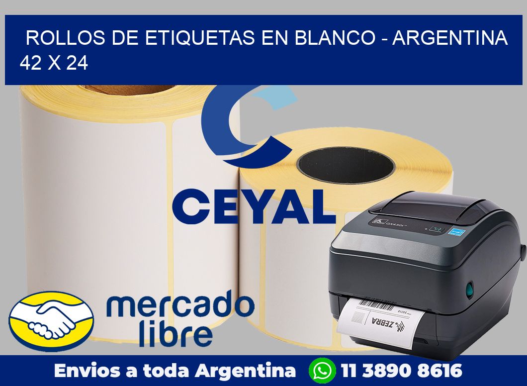 Rollos de etiquetas en blanco – Argentina 42 x 24