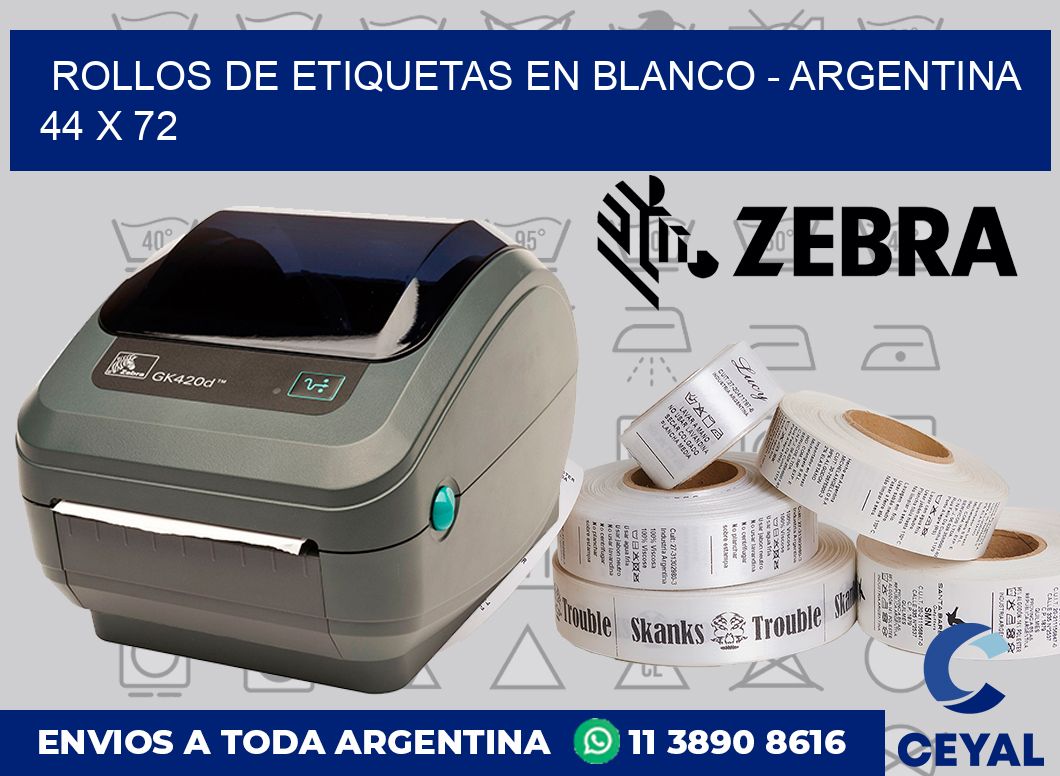 Rollos de etiquetas en blanco – Argentina 44 x 72