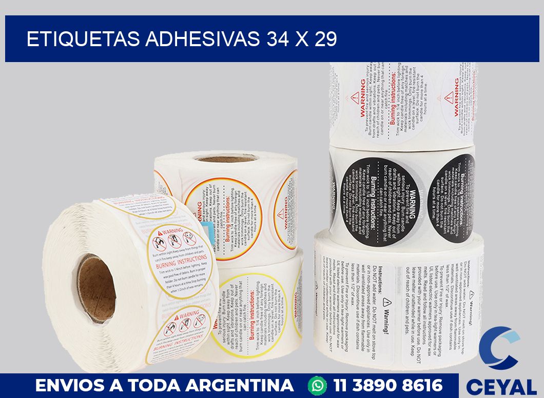 etiquetas adhesivas 34 x 29