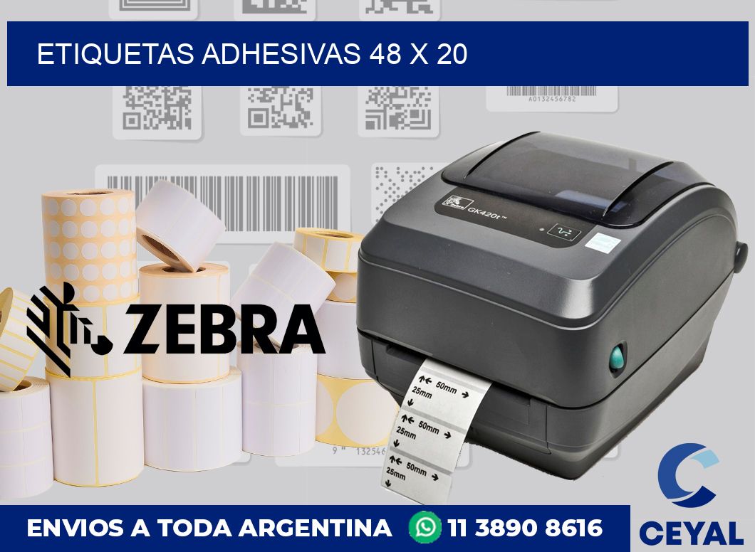 etiquetas adhesivas 48 x 20