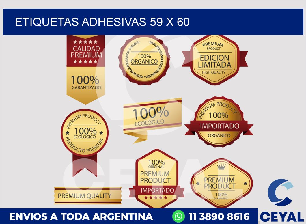 etiquetas adhesivas 59 x 60