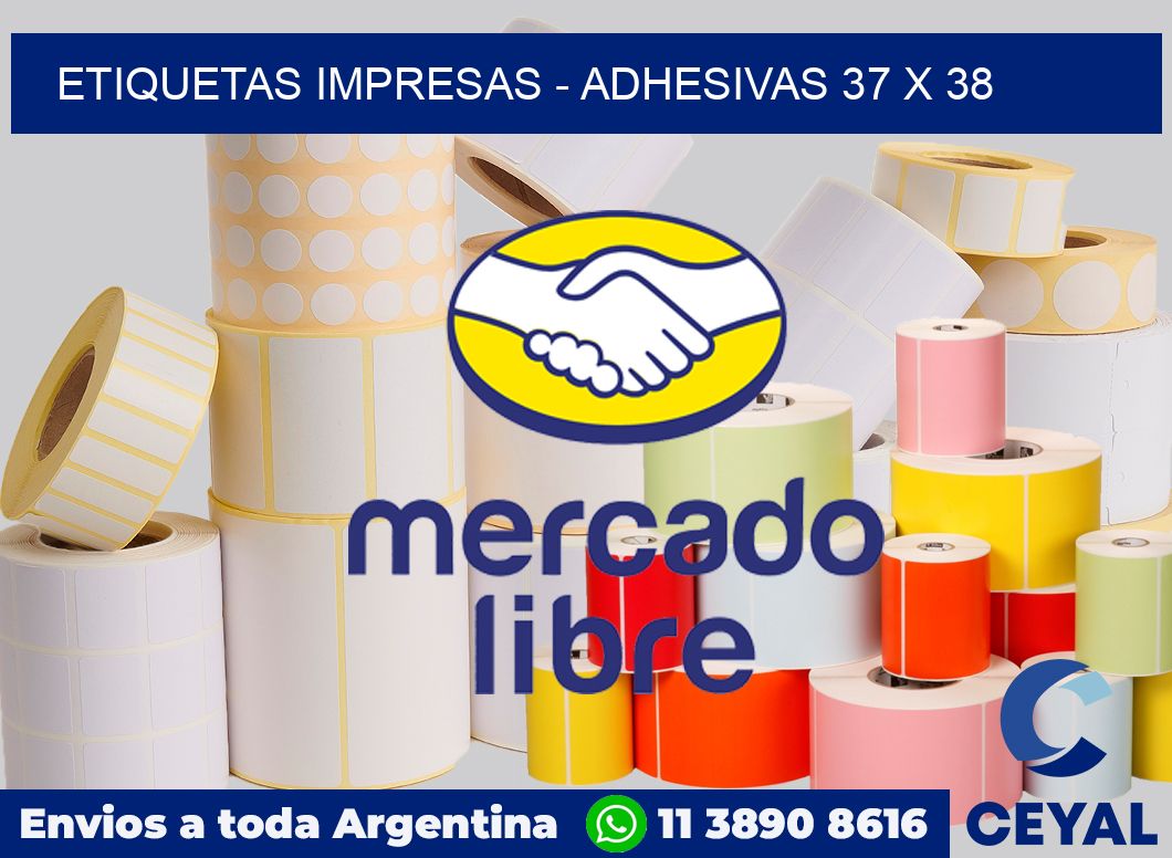 etiquetas impresas - Adhesivas 37 x 38