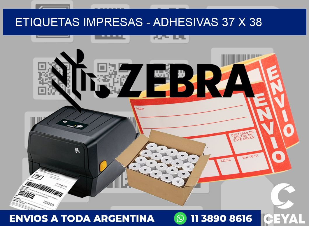 etiquetas impresas - Adhesivas 37 x 38