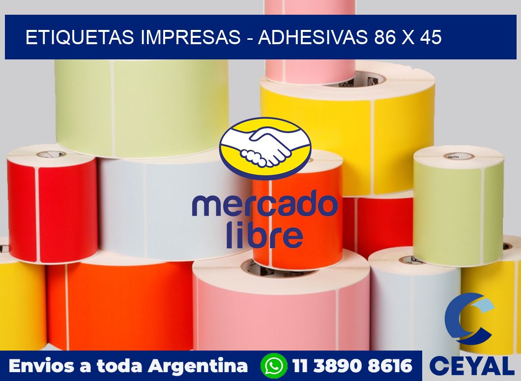 etiquetas impresas - Adhesivas 86 x 45