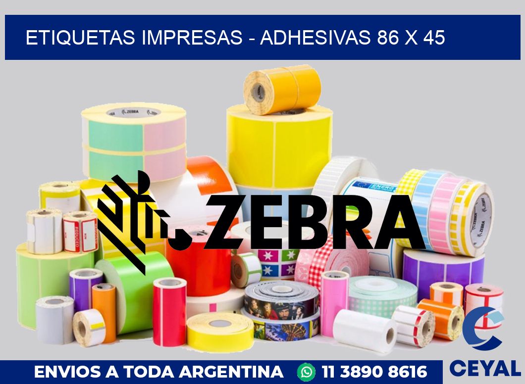 etiquetas impresas - Adhesivas 86 x 45