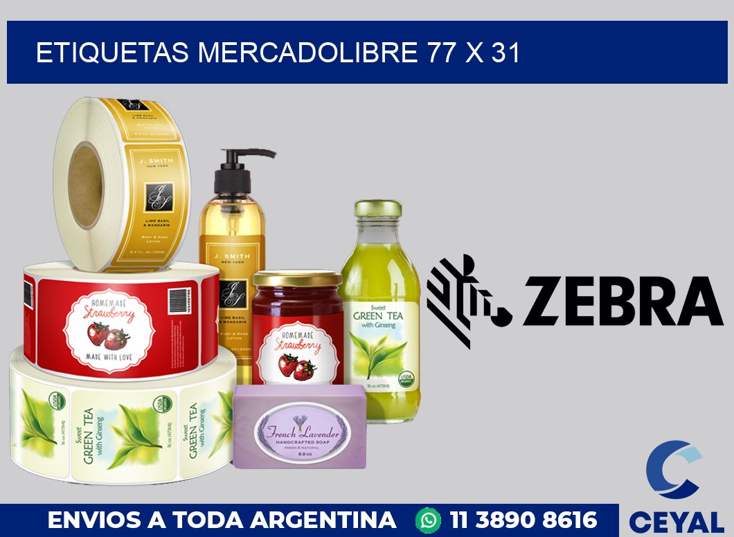 etiquetas mercadolibre 77 x 31